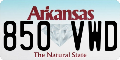 AR license plate 850VWD
