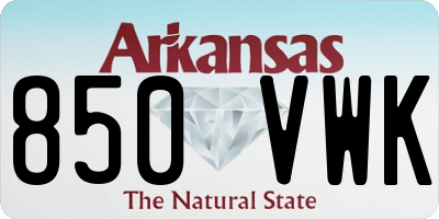 AR license plate 850VWK