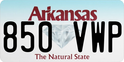 AR license plate 850VWP