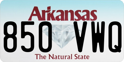 AR license plate 850VWQ