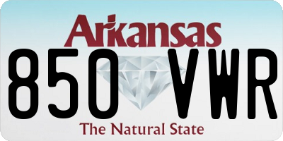 AR license plate 850VWR