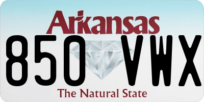 AR license plate 850VWX