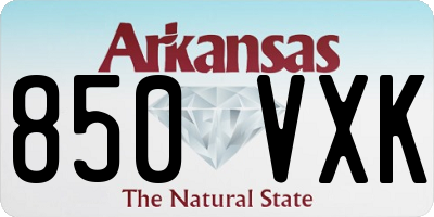 AR license plate 850VXK