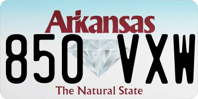 AR license plate 850VXW