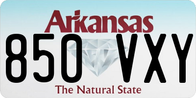 AR license plate 850VXY