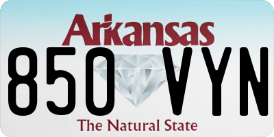AR license plate 850VYN