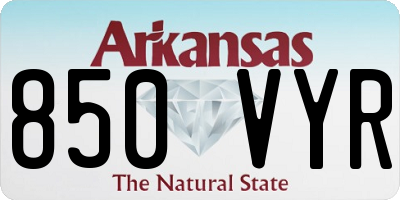 AR license plate 850VYR