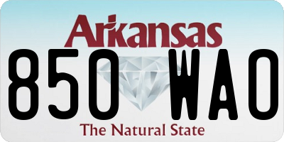 AR license plate 850WAO
