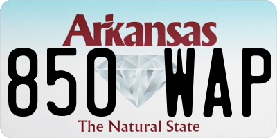 AR license plate 850WAP