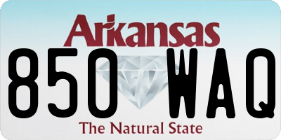 AR license plate 850WAQ
