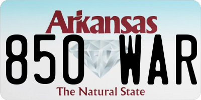 AR license plate 850WAR