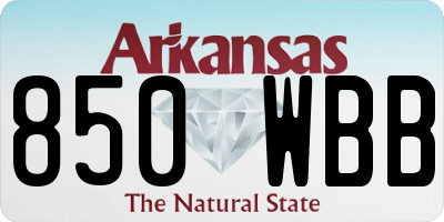 AR license plate 850WBB