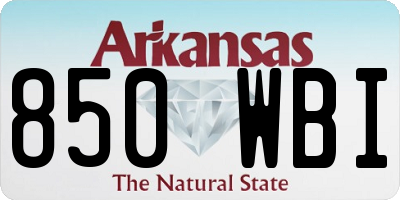 AR license plate 850WBI