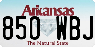 AR license plate 850WBJ