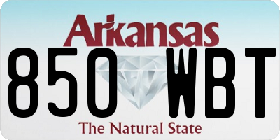 AR license plate 850WBT
