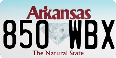 AR license plate 850WBX