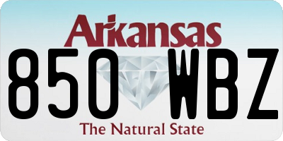 AR license plate 850WBZ