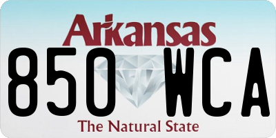 AR license plate 850WCA