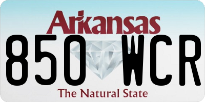 AR license plate 850WCR