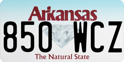 AR license plate 850WCZ