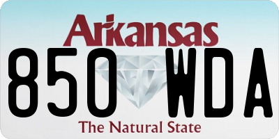 AR license plate 850WDA