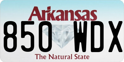 AR license plate 850WDX