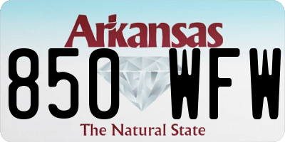 AR license plate 850WFW