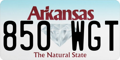 AR license plate 850WGT