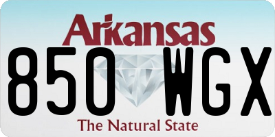 AR license plate 850WGX