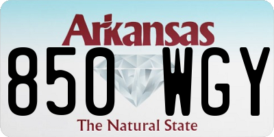 AR license plate 850WGY