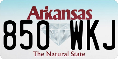 AR license plate 850WKJ