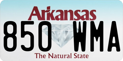 AR license plate 850WMA