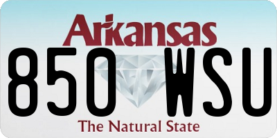 AR license plate 850WSU