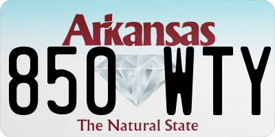 AR license plate 850WTY