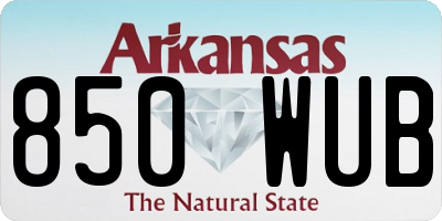 AR license plate 850WUB