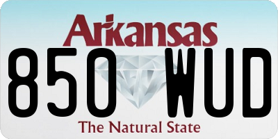 AR license plate 850WUD