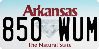 AR license plate 850WUM