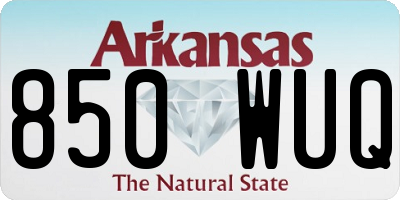 AR license plate 850WUQ