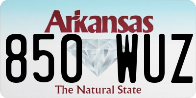AR license plate 850WUZ