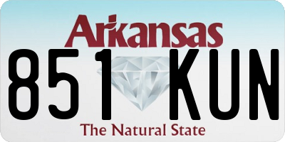 AR license plate 851KUN
