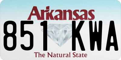 AR license plate 851KWA
