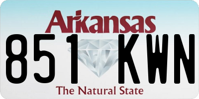 AR license plate 851KWN