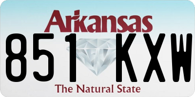 AR license plate 851KXW