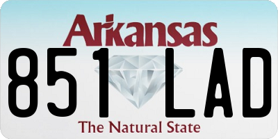 AR license plate 851LAD