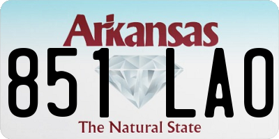 AR license plate 851LAO