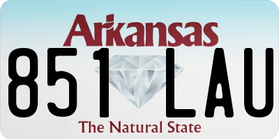 AR license plate 851LAU