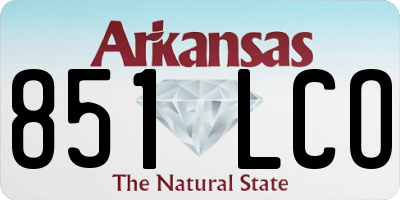 AR license plate 851LCO