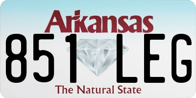 AR license plate 851LEG