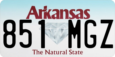 AR license plate 851MGZ
