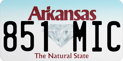 AR license plate 851MIC